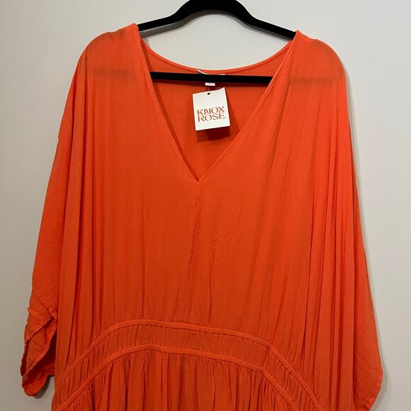 Knox Rose Women's Plus Size Flutter Short Sleeve Embroidered Dress - 4X - NWT - Picture 13 of 14